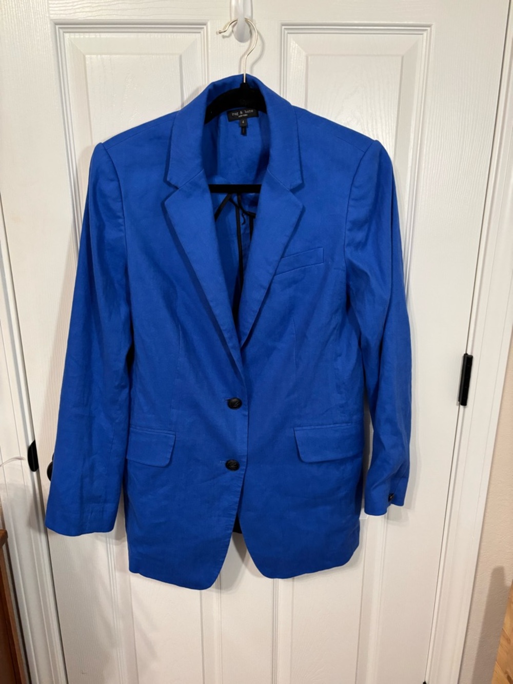 rag & bone New York Blue Blazer Size 4 Tailored Jacket Structured Designer
